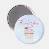 Aimant Délicieuse Berry Cupcake Rose sur Top Merci (Recto/Verso)