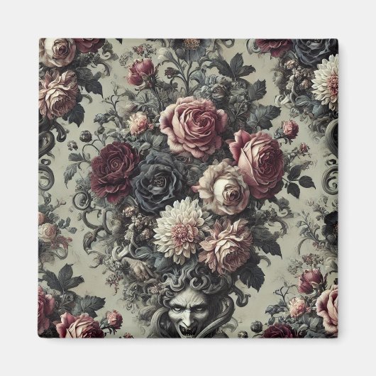 Aimant 🩸 Dellamorte Dellamore - Design Floral gothique (Devant)