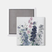 Aimant Delphiniums, du "Jardin aux Fleurs des Dames" (Recto/Verso)
