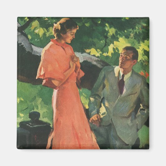 Aimant Demande en mariage vintage ; veux-tu m'épouser ? (Devant)