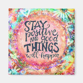 Aimant Demeurez Positif Joli Citation Inspirationnelle te (Devant)