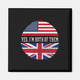 Aimant Demi-américain Demi-britannique Drapeau États-Unis