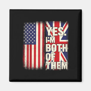 Aimant Demi-américain demi-britannique drapeau États-Unis