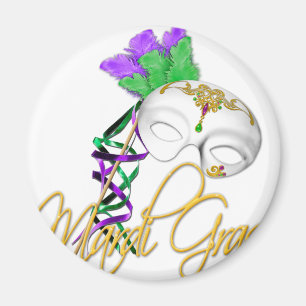 Aimant demi de masque de mardi gras