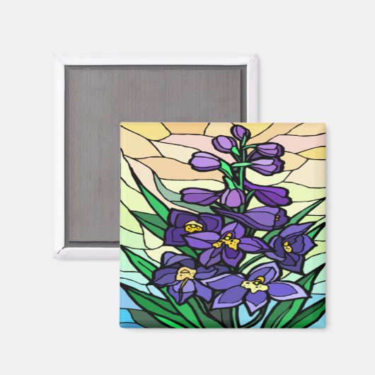 Aimant Dendrobium en verre (Recto/Verso)