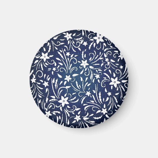 Aimant Denim Blooms : Floral Pattern Arrière - plan (Devant)