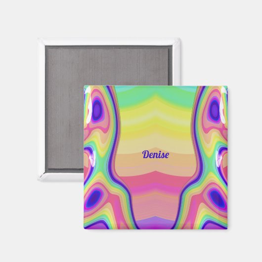 Aimant DENISE ~ Motif Abstrait ~ Multicolore ~ (Recto/Verso)