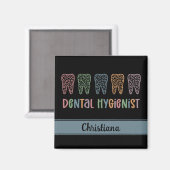 Aimant Dentaire personnalisé Hygiéniste dents Empreintes  (Recto/Verso)