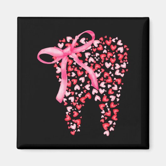 Aimant Dental Squad Valentines Cute Heart Teeth Dental Hy (Devant)