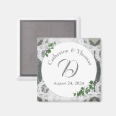 Aimant Dentelle blanche et Feuilles Roses (Recto/Verso)