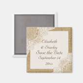 Aimant Dentelle blanche rustique sur une étiquette de mar (Recto/Verso)