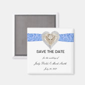 Aimant Dentelle Bleue Unicorne Enregistrer l'aimant Date (Recto/Verso)