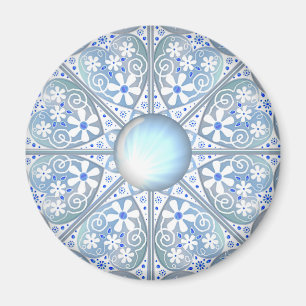 Aimant Dentelle en céramique bleu clair