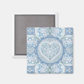 Aimant Dentelle en céramique bleu clair (Recto/Verso)