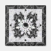 Aimant Dentelle en céramique noir & flocon de neige (Devant)