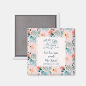 Aimant Dentelle florale rose pâle Élégante calligraphie d (Recto/Verso)