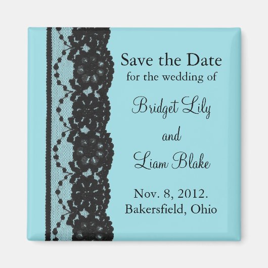 Aimant Dentelle française Enregistrer l'aimant de date (t (Devant)