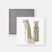 Aimant Dentelle haute talons et vaches Stiletto Chaussure (Recto/Verso)