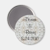 Aimant Dentelle Mariage de mariée gris blanc (Recto/Verso)