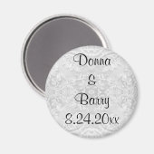 Aimant Dentelle Mariage mariée blanche (Recto/Verso)