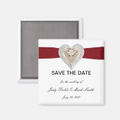 Aimant Dentelle Rouge Unicorne Enregistrer l'aimant Date (Recto/Verso)