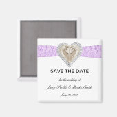 Aimant Dentelle violette Unicorne Enregistrer l'aimant de (Recto/Verso)