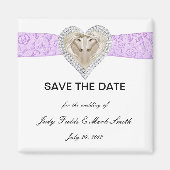 Aimant Dentelle violette Unicorne Enregistrer l'aimant de (Devant)