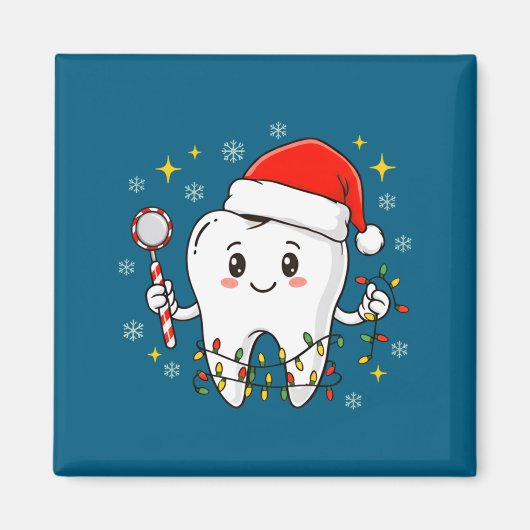 Aimant Dentist Christmas Teeth Xmas Lights Funny Dental S (Devant)