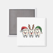 Aimant Dentiste Noël Dental Père Noël Floss Xmas Tree (Recto/Verso)