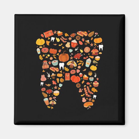 Aimant Dents de dents Happy Fall Y'all Dental Dentist Mer (Devant)