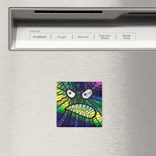 Aimant Dents de monstre vert en colère (In Situ (Lave-vaisselle))