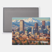 Aimant Denver Skyline Colorado (Recto/Verso)