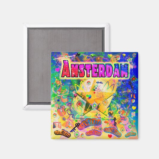 Aimant d'époque d'Amsterdam (Recto/Verso)