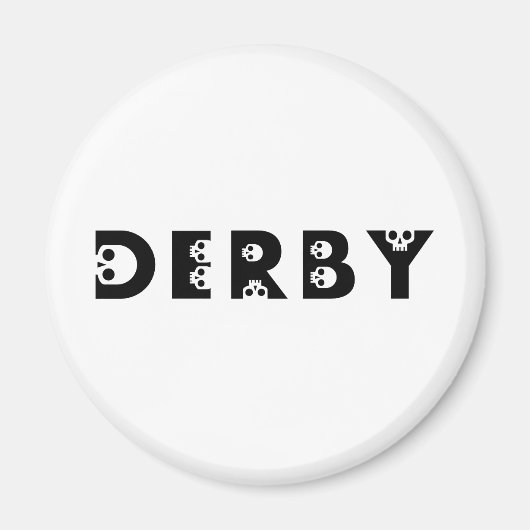 Aimant derby : skullphabet (Devant)