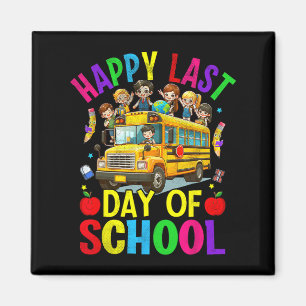 Aimant Dernier Jour D'école Bus Scolaire Mignon Élève Ens