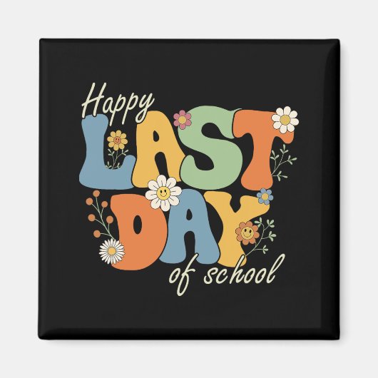 Aimant Dernier Jour D'école Élève Enseignant (Devant)