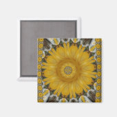 Aimant Dernier Motif traditionnel africain Sun Flower Des (Recto/Verso)