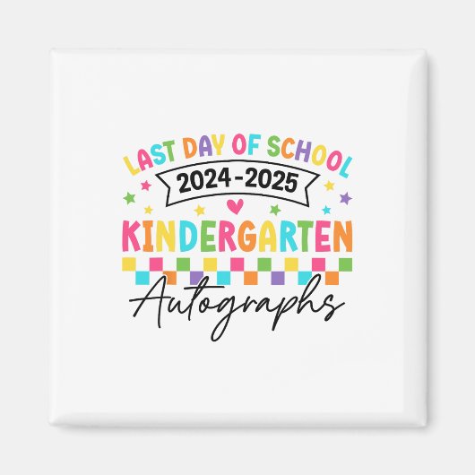 Aimant Dernière Journée De L'École Autographes Maternelle (Devant)