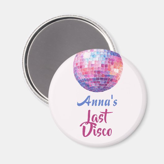 Aimant Dernière soirée disco pour l'enterrement de vie de (Recto/Verso)