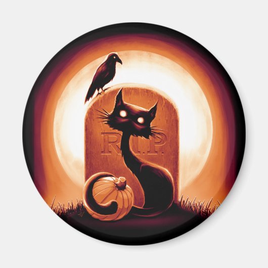 Aimant Derpy Halloween Chat par Tombstone (Devant)