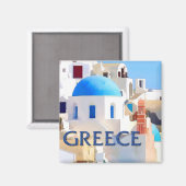 Aimant Des bâtiments blancs aveuglants en Grèce (Recto/Verso)