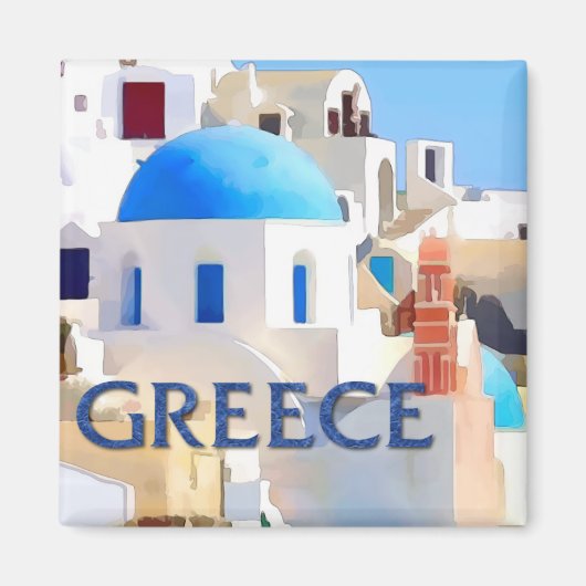 Aimant Des bâtiments blancs aveuglants en Grèce (Devant)
