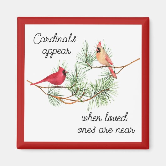 Aimant Des cardinaux apparaissent quand les proches sont  (Devant)