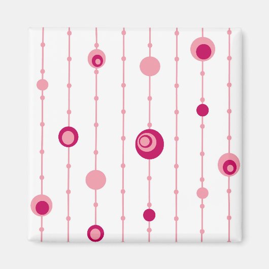 Aimant des cercles rétro roses (Devant)