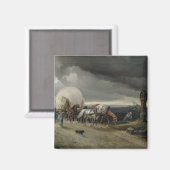 Aimant Des chevaux dessinent des charrettes sur une colli (Recto/Verso)