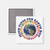 Aimant DES CINQ ÉLEVÉES POUR L'Écologiste JOUR DES TERRES (Recto/Verso)