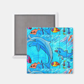 aimant des dauphins sous-marins (Recto/Verso)