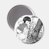 Aimant Des Filles Trouvées Un Nid D'Oiseaux (Recto/Verso)