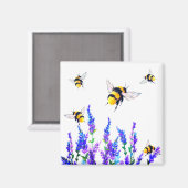 Aimant des fleurs et abeilles (Recto/Verso)