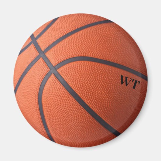 Aimant des initiales de basket-ball personnalisées (Devant)